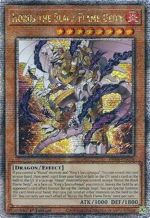 Horus the Black Flame Deity (Quarter Century Secret Rare) (PHNI-EN018) - Phantom Nightmare 1st Edition