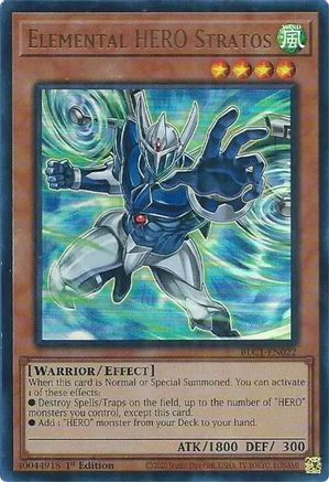 Elemental HERO Stratos (Alternate Art) (BLC1-EN022) - Battles of Legend: Chapter 1 1st Edition