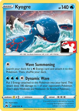 Kyogre 36 - Prize Pack Series Cards Holofoil