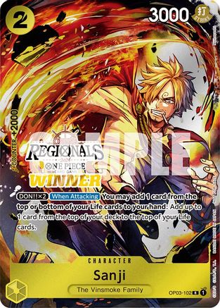Sanji (Online Regional 2024) [Winner] (OP03-102) - One Piece Promotion Cards