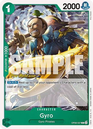 Gyro (OP06-027) - Wings of the Captain Pre-Release Cards