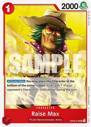 Raise Max (OP06-016) - Wings of the Captain Pre-Release Cards