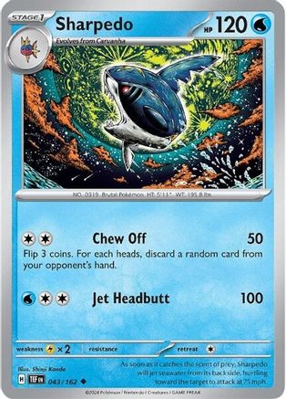 Sharpedo 43 - SV05 Temporal Forces Reverse Holofoil