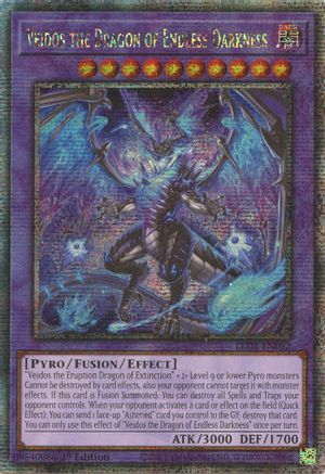 Veidos the Dragon of Endless Darkness (Quarter Century Secret Rare) (LEDE-EN092) - Legacy of Destruction 1st Edition