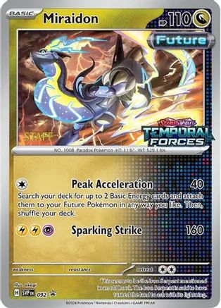 Miraidon - 092 (Prerelease) [Staff] 92 - SV Scarlet & Violet Promo Cards Holofoil