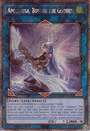 Apollousa, Bow of the Goddess (Alternate Art) (Platinum Secret Rare) - RA02-EN040 - 25th Anniversary Rarity Collection II 1st Edition
