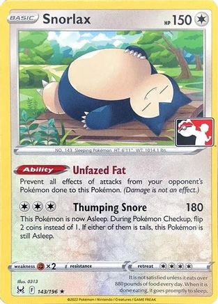 Snorlax - 143/196 143 - Prize Pack Series Cards