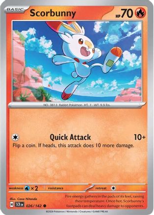 Scorbunny 26 - SV07 Stellar Crown Reverse Holofoil