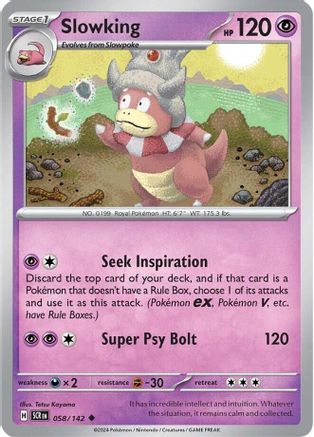 Slowking 58 - SV07 Stellar Crown Reverse Holofoil