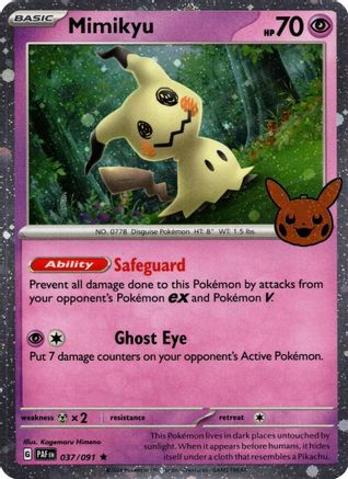 Mimikyu - 037/091 (Cosmos Holo) 37 - Trick or Trade BOOster Bundle 2024 Holofoil