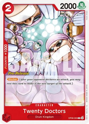 Twenty Doctors (OP08-003) - Two Legends Pre-Release Cards