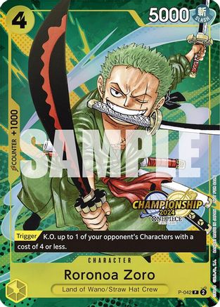 Roronoa Zoro (CS 2024 Event Pack) (P-042) - One Piece Promotion Cards Foil