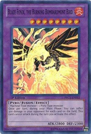 Blaze Fenix, the Burning Bombardment Bird (PRC1-EN012) - 2012 Premium Collection Tin 1st Edition