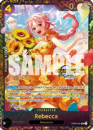 Rebecca (October Championship 2024 Online Regional) (OP05-091) - One Piece Promotion Cards Foil