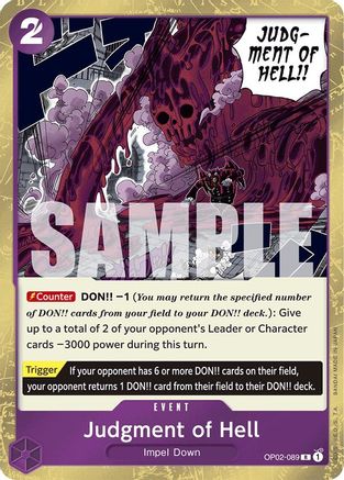 Judgment of Hell (Jolly Roger Foil) (OP02-089) - Premium Booster -The Best- Foil