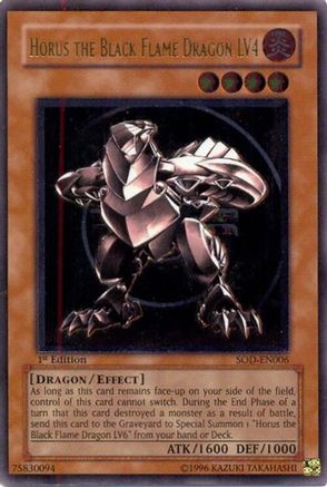 Horus The Black Flame Dragon LV4 (UTR) (SOD-EN006) - Soul of the Duelist 1st Edition