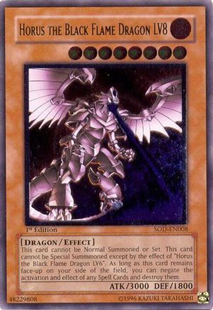 Horus the Black Flame Dragon LV8 (UTR) (SOD-EN008) - Soul of the Duelist 1st Edition