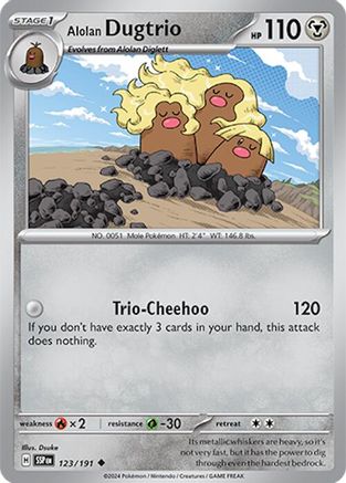 Alolan Dugtrio 123 - SV08 Surging Sparks Reverse Holofoil