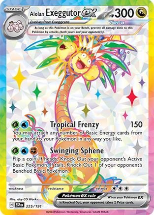 Alolan Exeggutor EX - 225/191 - SV08 Surging Sparks Holofoil