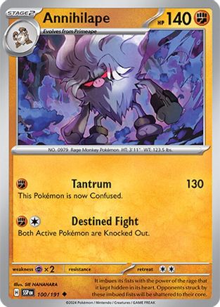 Annihilape - 100/191 - SV08 Surging Sparks Reverse Holofoil