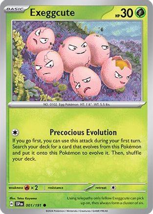 Exeggcute - 001/191 1 - SV08 Surging Sparks Reverse Holofoil