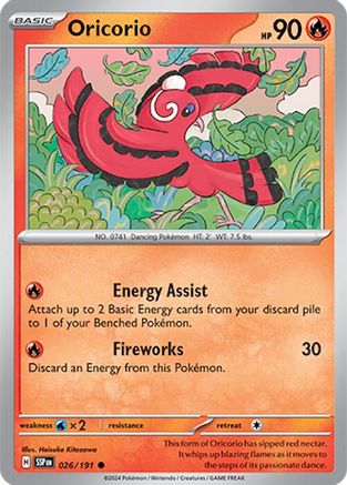 Oricorio 26 - SV08 Surging Sparks Reverse Holofoil