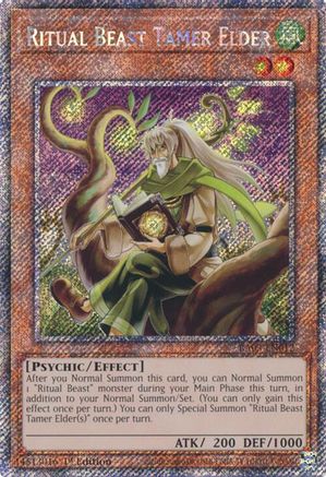 Ritual Beast Tamer Elder (Platinum Secret Rare) (RA03-EN012) - Quarter Century Bonanza 1st Edition