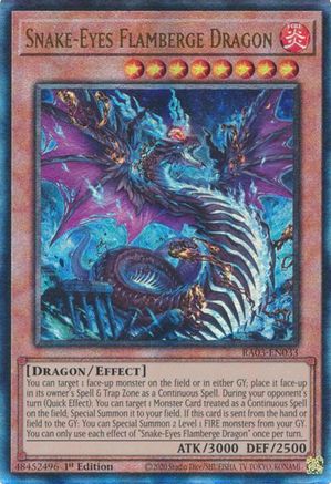 Snake-Eyes Flamberge Dragon (PUR) (RA03-EN033) - Quarter Century Bonanza 1st Edition