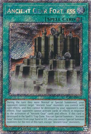 Ancient Gear Fortress (Platinum Secret Rare) - RA03-EN062 - Quarter Century Bonanza 1st Edition