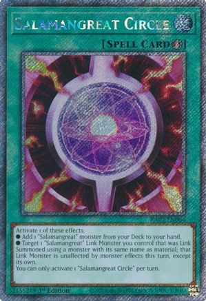 Salamangreat Circle (Platinum Secret Rare) (RA03-EN066) - Quarter Century Bonanza 1st Edition