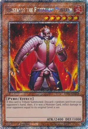 Thestalos the Firestorm Monarch (Platinum Secret Rare) (RA03-EN143) - Quarter Century Bonanza 1st Edition