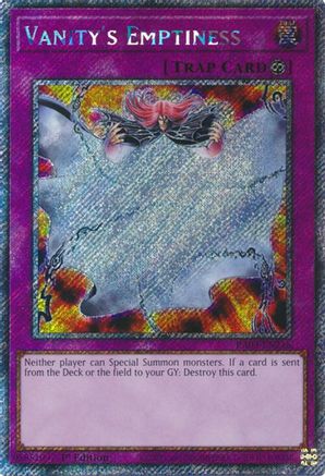 Vanity's Emptiness (Platinum Secret Rare) (RA03-EN246) - Quarter Century Bonanza 1st Edition