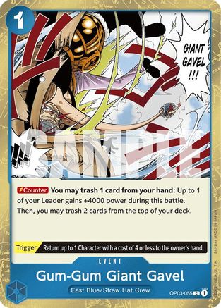 Gum-Gum Giant Gavel (Jolly Roger Foil) (OP03-055) - Premium Booster -The Best- Foil