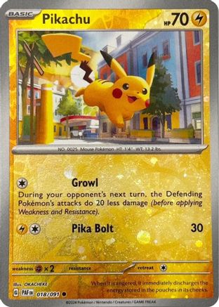 Pikachu - 018/091 (Reverse Cosmos Holo) - Miscellaneous Cards & Products Reverse Holofoil