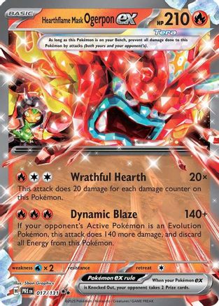 Hearthflame Mask Ogerpon ex - 017/131 - SV Prismatic Evolutions Holofoil