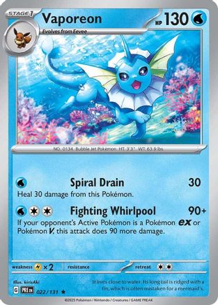 Vaporeon 22 - SV Prismatic Evolutions Holofoil
