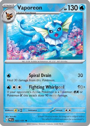 Vaporeon (Poke Ball Pattern) - SV Prismatic Evolutions Holofoil