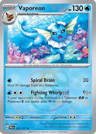 Vaporeon (Master Ball Pattern) - SV Prismatic Evolutions Holofoil