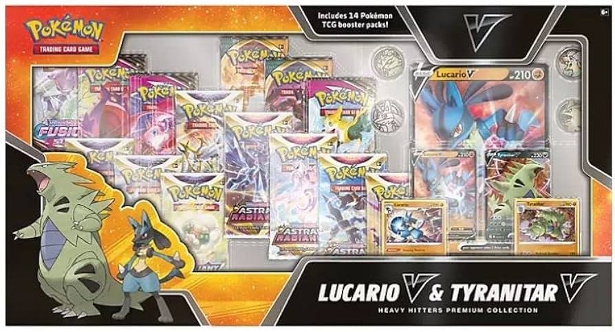 Pokemon Lucario V & Tyranitar V Heavy Hitters Premium Collection