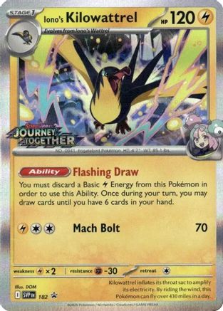 Iono's Kilowattrel - 182 (Prerelease) 182 - SV Scarlet & Violet Promo Cards Holofoil