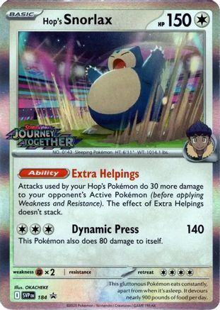 Hop's Snorlax - 184 (Prerelease) 184 - SV Scarlet & Violet Promo Cards Holofoil