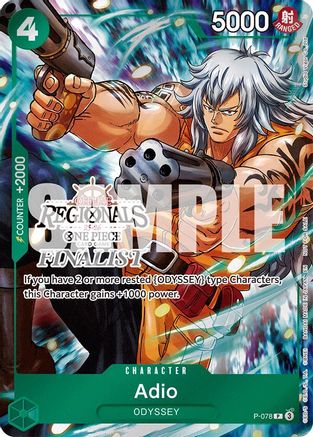 Adio (Offline Regional Finalist Card Set 2025 Vol.1) (P-078) - One Piece Promotion Cards
