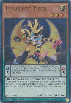 Lunalight Tiger (UR) (RA04-EN020) - Quarter Century Stampede 1st Edition