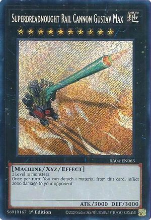 Superdreadnought Rail Cannon Gustav Max (Secret Rare) (RA04-EN063) - Quarter Century Stampede 1st Edition