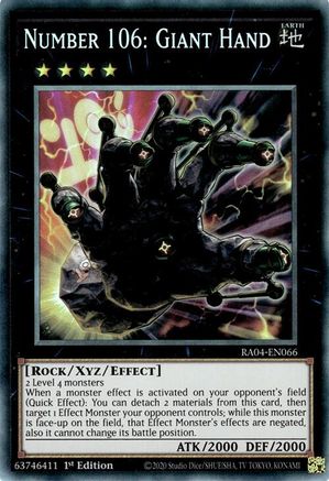 Number 106: Giant Hand (PCR) (RA04-EN066) - Quarter Century Stampede 1st Edition