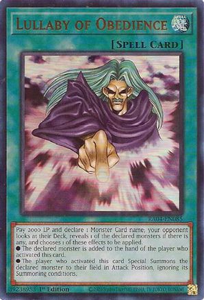 Lullaby of Obedience (UR) (RA04-EN085) - Quarter Century Stampede 1st Edition