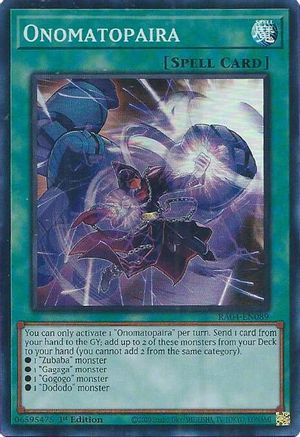 Onomatopaira (RA04-EN089) - Quarter Century Stampede 1st Edition