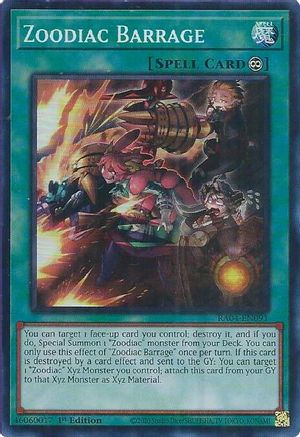 Zoodiac Barrage (RA04-EN091) - Quarter Century Stampede 1st Edition