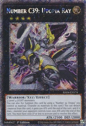 Number C39: Utopia Ray (Platinum Secret Rare) (RA04-EN174) - Quarter Century Stampede 1st Edition