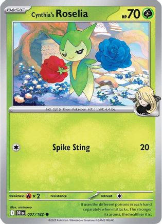 Cynthia's Roselia 7 - SV10 Destined Rivals Reverse Holofoil